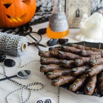 a plate of raw witches fingers for Halloween