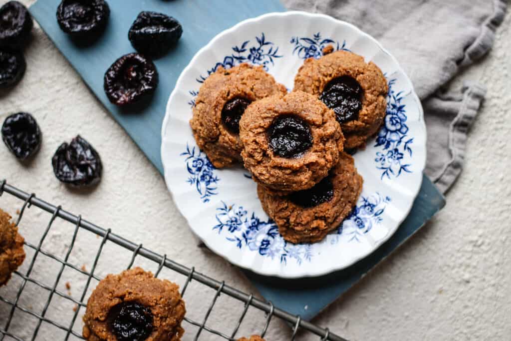 Almond Thumbprint Cookies Filled with Prune Butter