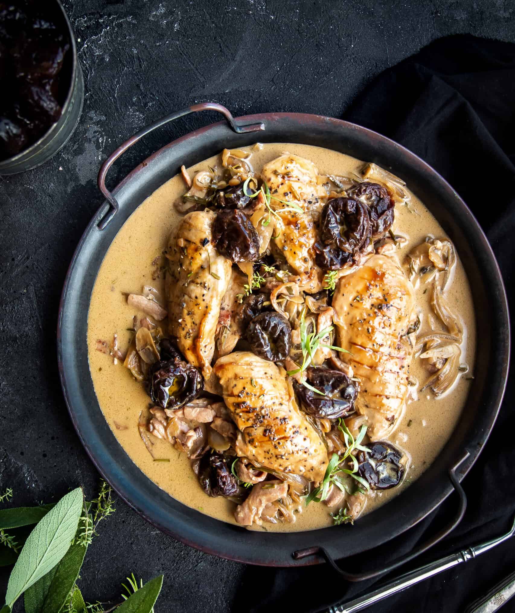Chicken Supreme with Brandy Sauce California Prunes