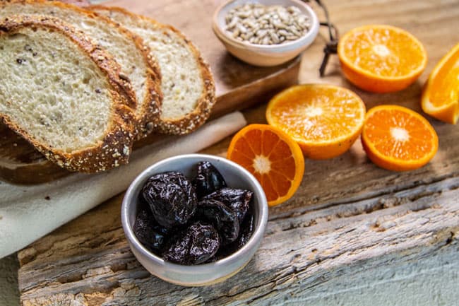 Ingredients to make immunity boosting citrus breakfast toast