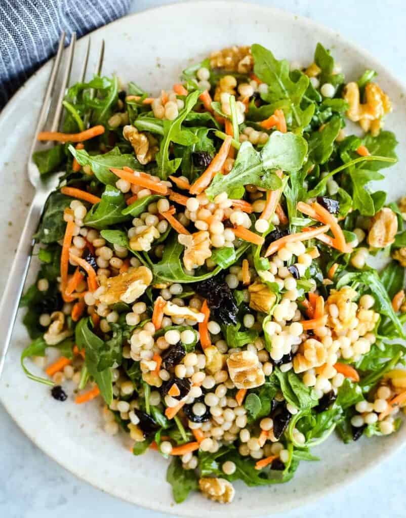 Pearled Couscous Salad with Lemon-Garlic Dressing Harbstreet