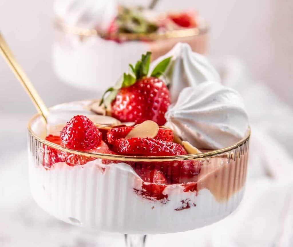 a coupe filled with a Traditional Eton Mess from California Grown