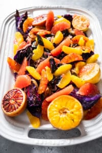 roasted cabbage with prunes and citrus