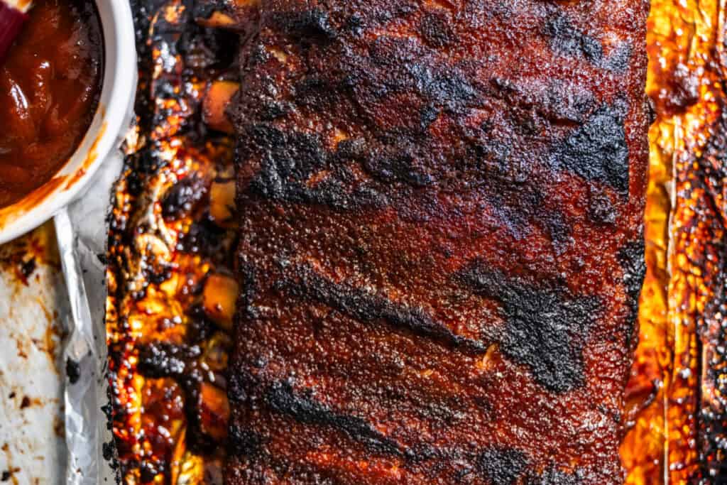 ribs coated in an easy bbq sauce recipe