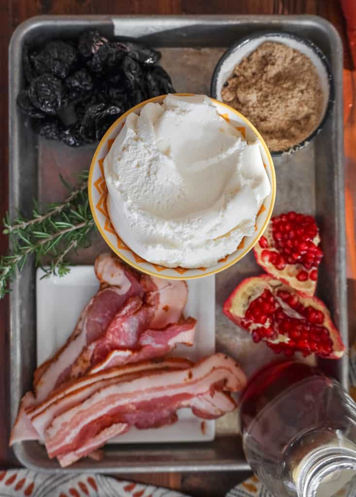 ingredient flatlay for whipped ricotta