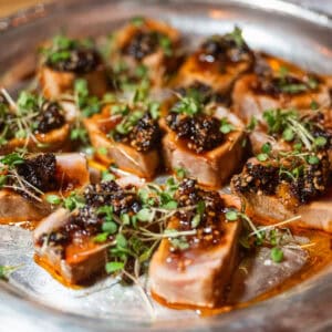 fish topped with Iranian carrot pickle