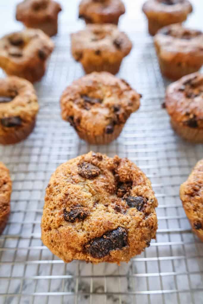 cinnamon muffins on a cooling rack