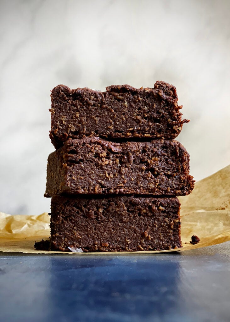 stack of brownie baked oatmeal squares