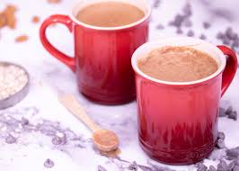 hot chocolate smoothie in a red mug