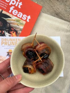 Drunken Prunes on Horseback from Firepit Feast by Diana Yen - shot at Ojai book launch event