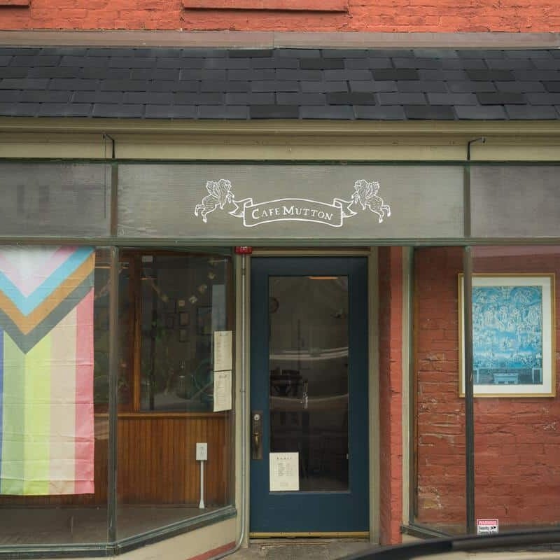 exterior of cafe mutton in hudson new york