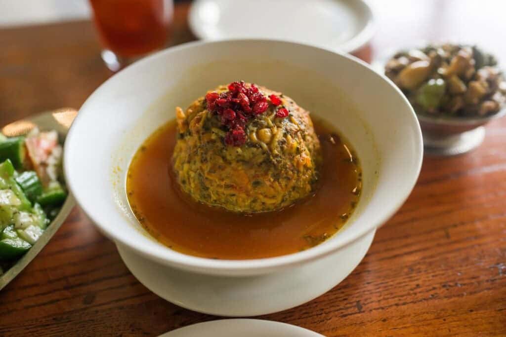 giant meatball in broth