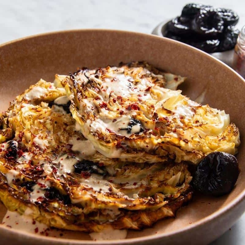 oven baked stuffed savoy cabbage on a platter