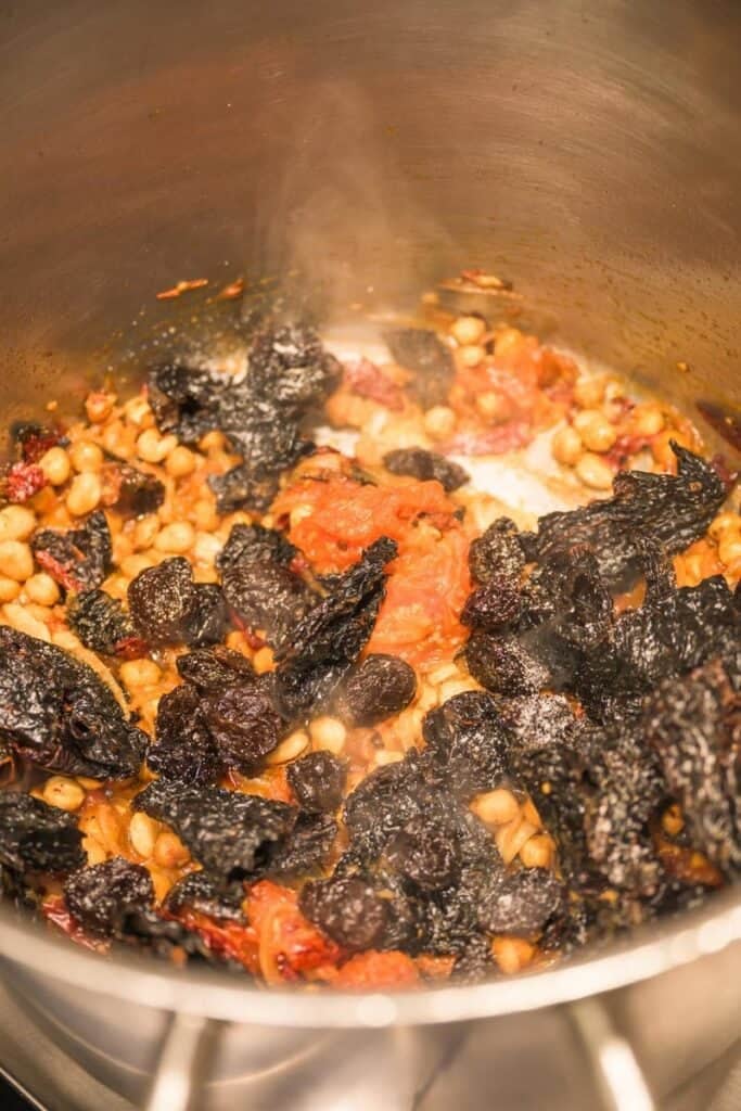 all ingredients for mole in a bowl 