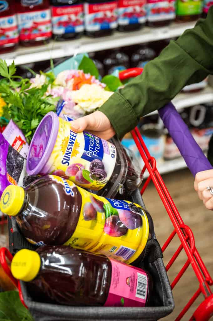 Prunes in Grocery cart